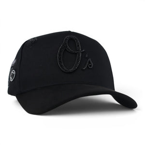 GORRA BIGG BOSS ORIOLES CRISTALS VISOR SUEDE BLACK