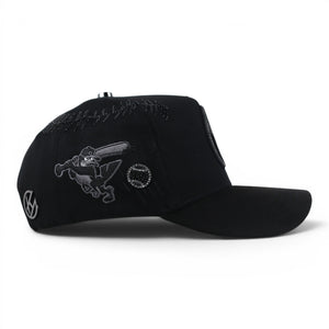 GORRA BIGG BOSS ORIOLES CRISTALS VISOR SUEDE BLACK