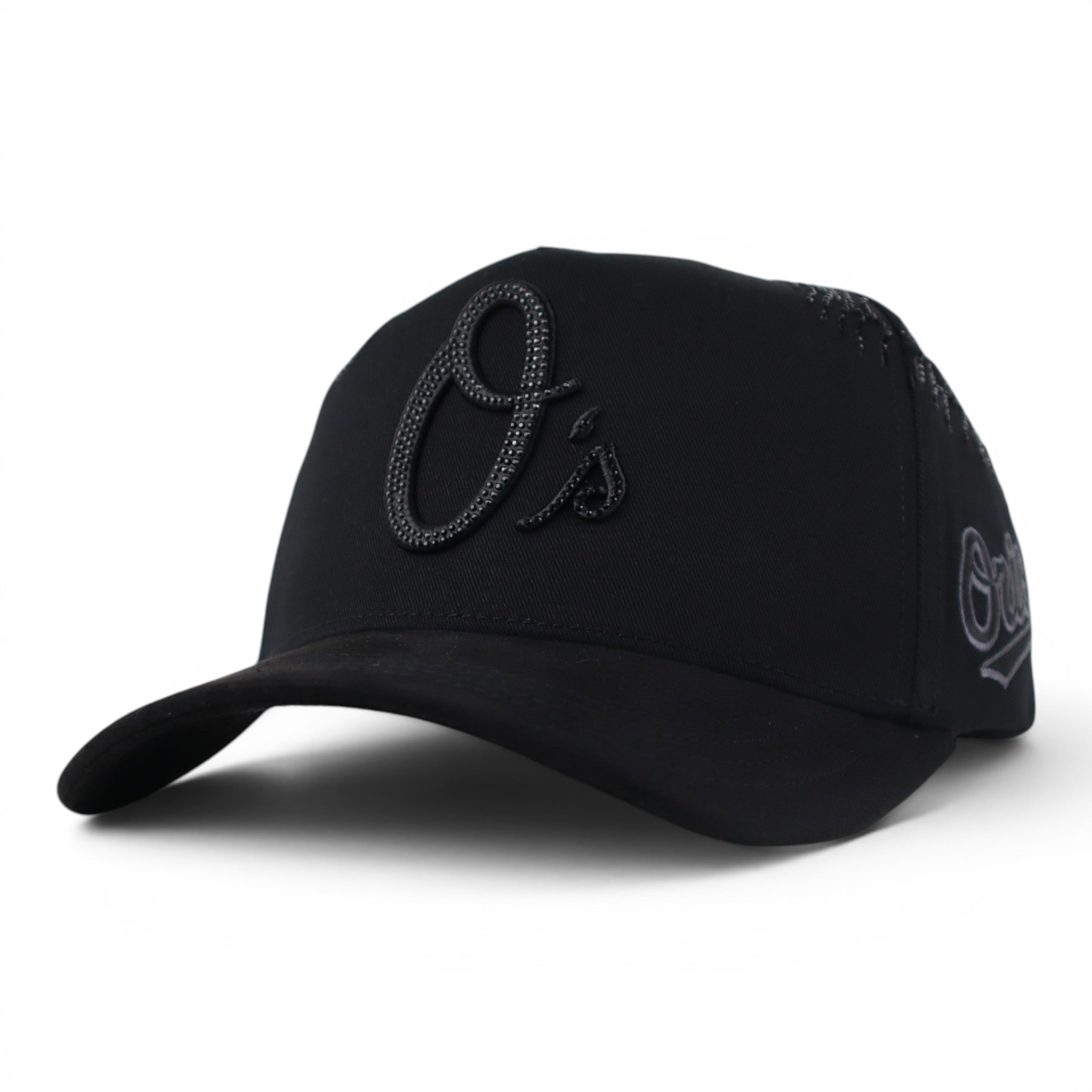 GORRA BIGG BOSS ORIOLES CRISTALS VISOR SUEDE BLACK