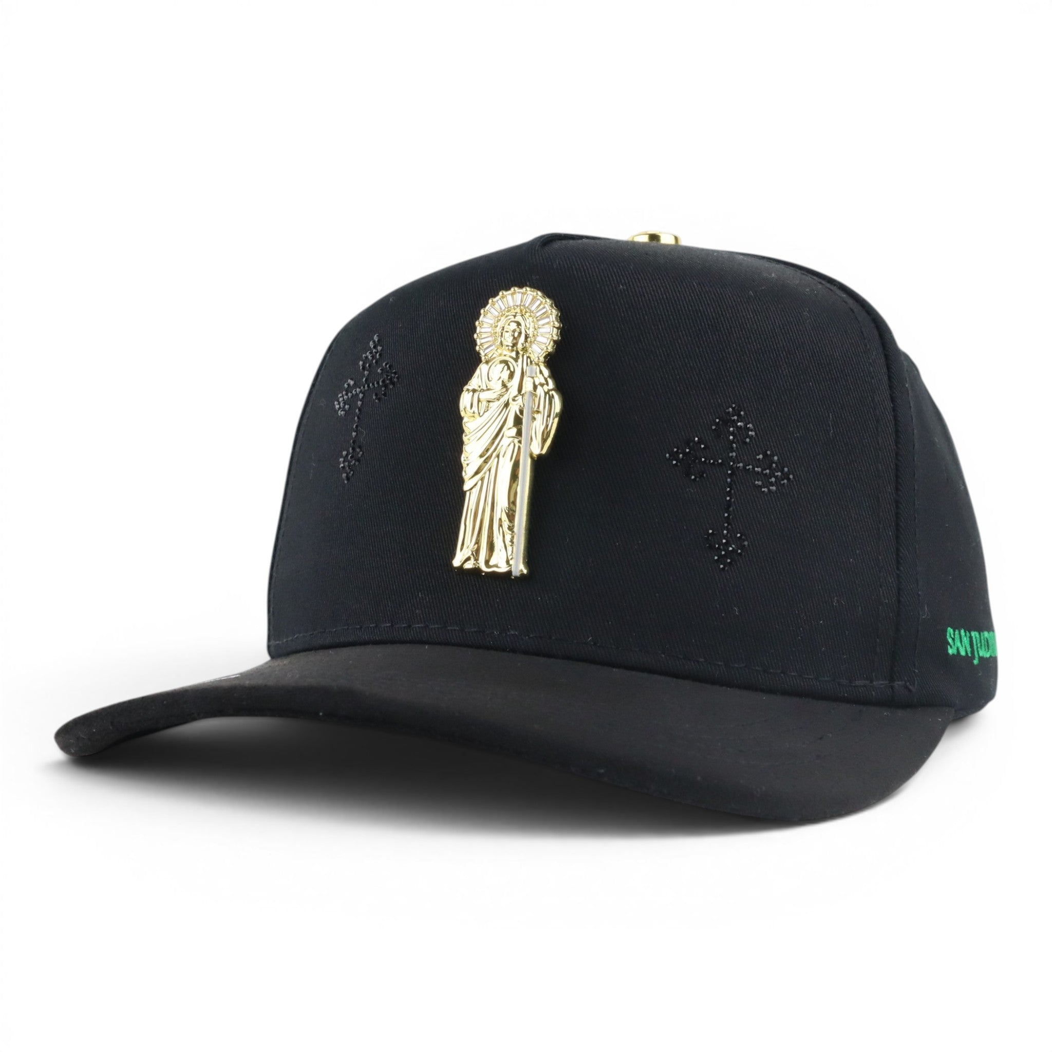 GORRA BIGG BOSS SAN JUDAS BLACK VISOR SUEDE