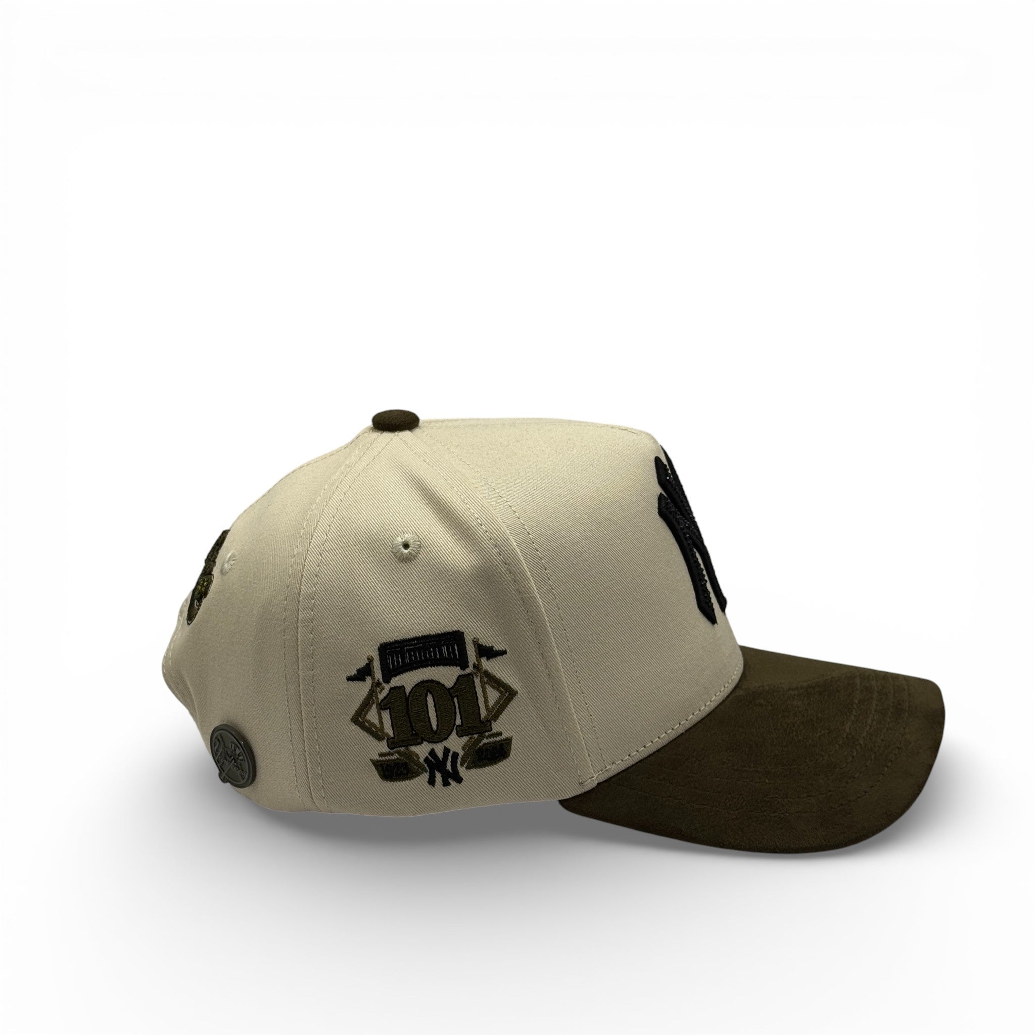 NY OLIVE VISOR SUEDE