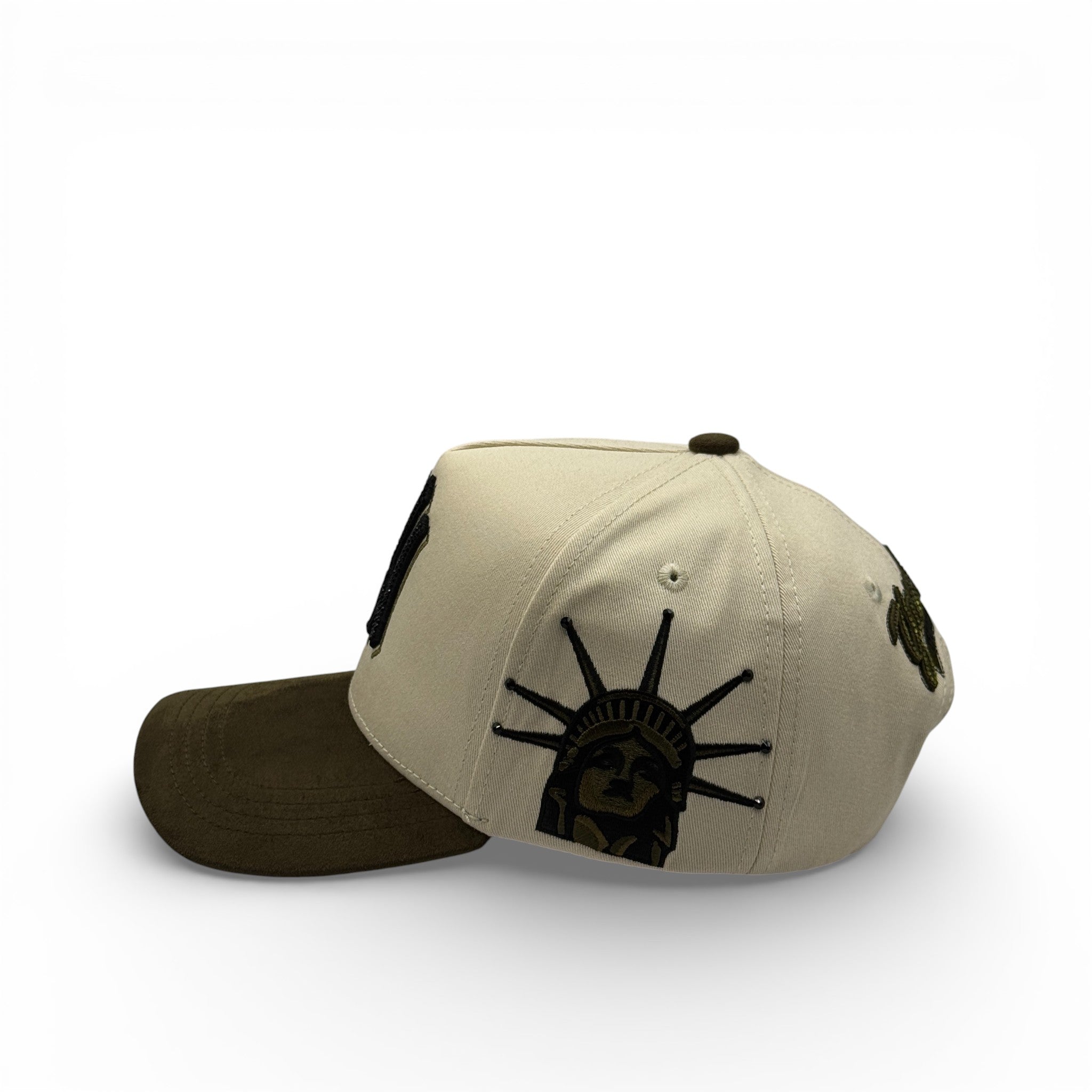 NY OLIVE VISOR SUEDE