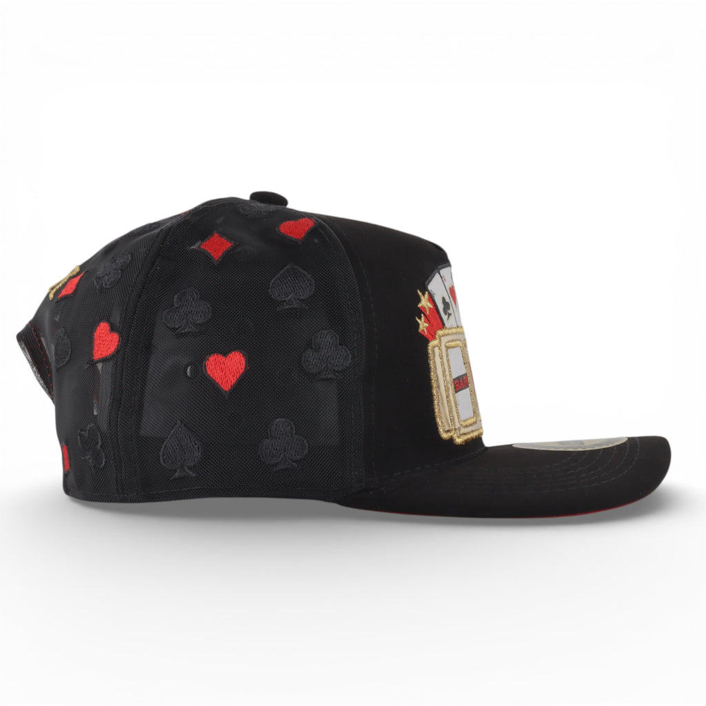 GORRA DIEZ CUATRO POKER 777 MESH BLACK SUEDE
