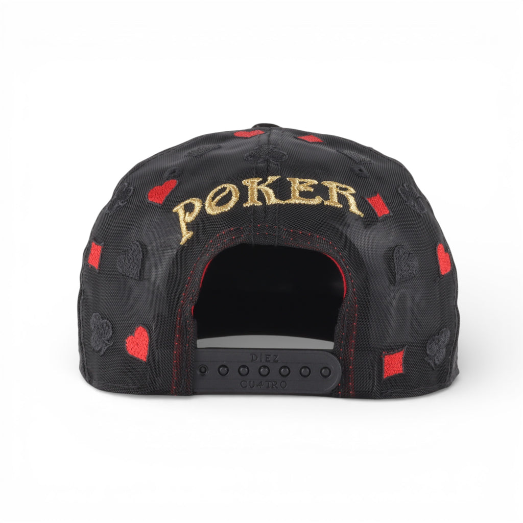 GORRA DIEZ CUATRO POKER 777 MESH BLACK SUEDE