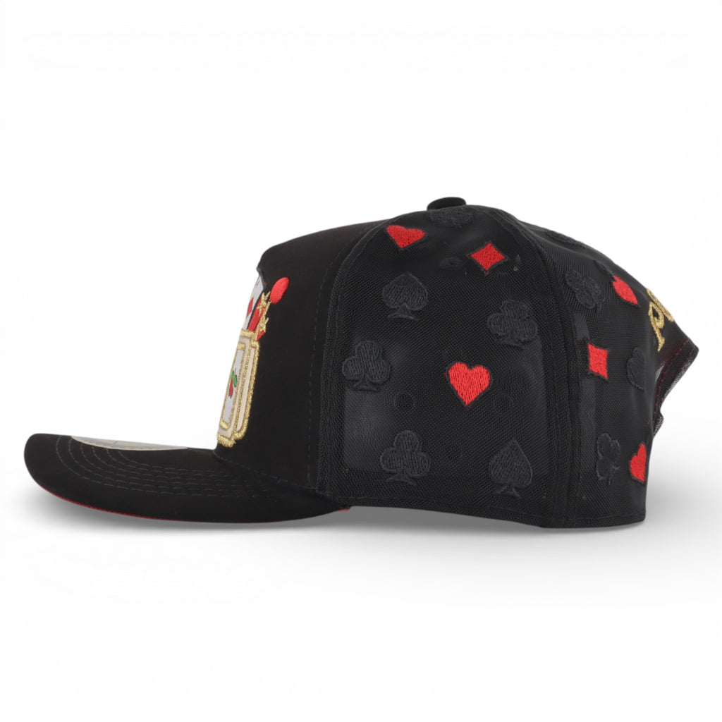 GORRA DIEZ CUATRO POKER 777 MESH BLACK SUEDE