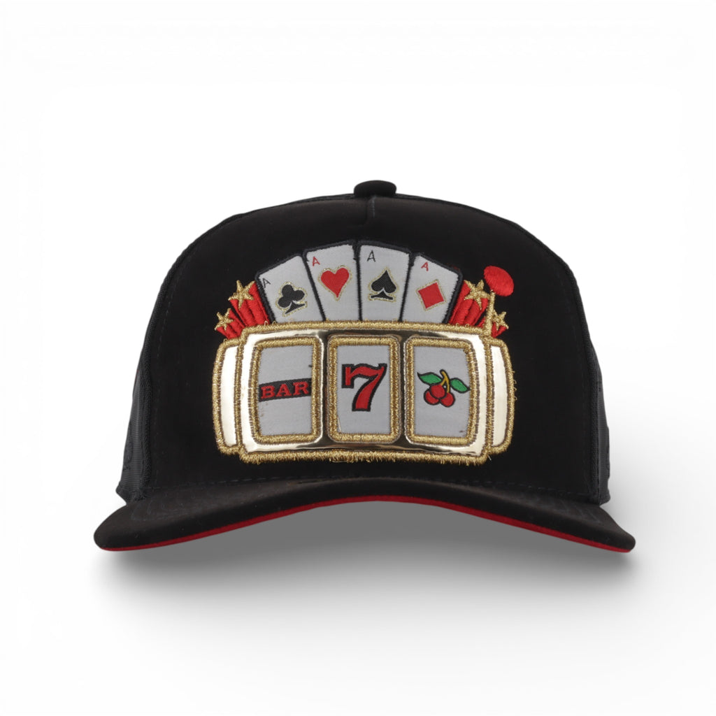 GORRA DIEZ CUATRO POKER 777 MESH BLACK SUEDE