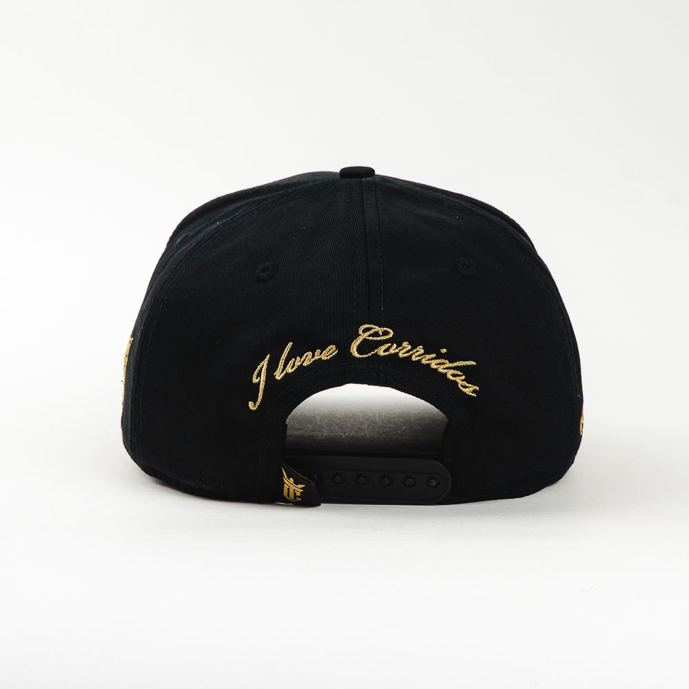 Gorra El Tiros Caps LA DURANGO BLACK de Tela | Cierre Cerrado Visera Curva