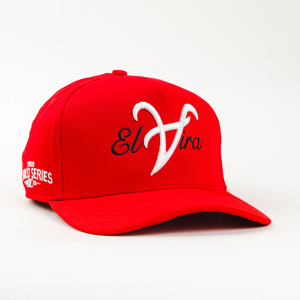 Gorra El Tiros Caps ELVIRA RED VISOR SUEDE de Tela | Snapback Visera Curva