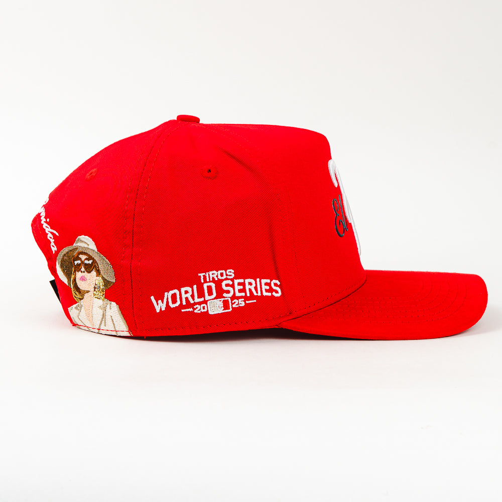 Gorra El Tiros Caps ELVIRA RED VISOR SUEDE de Tela | Snapback Visera Curva