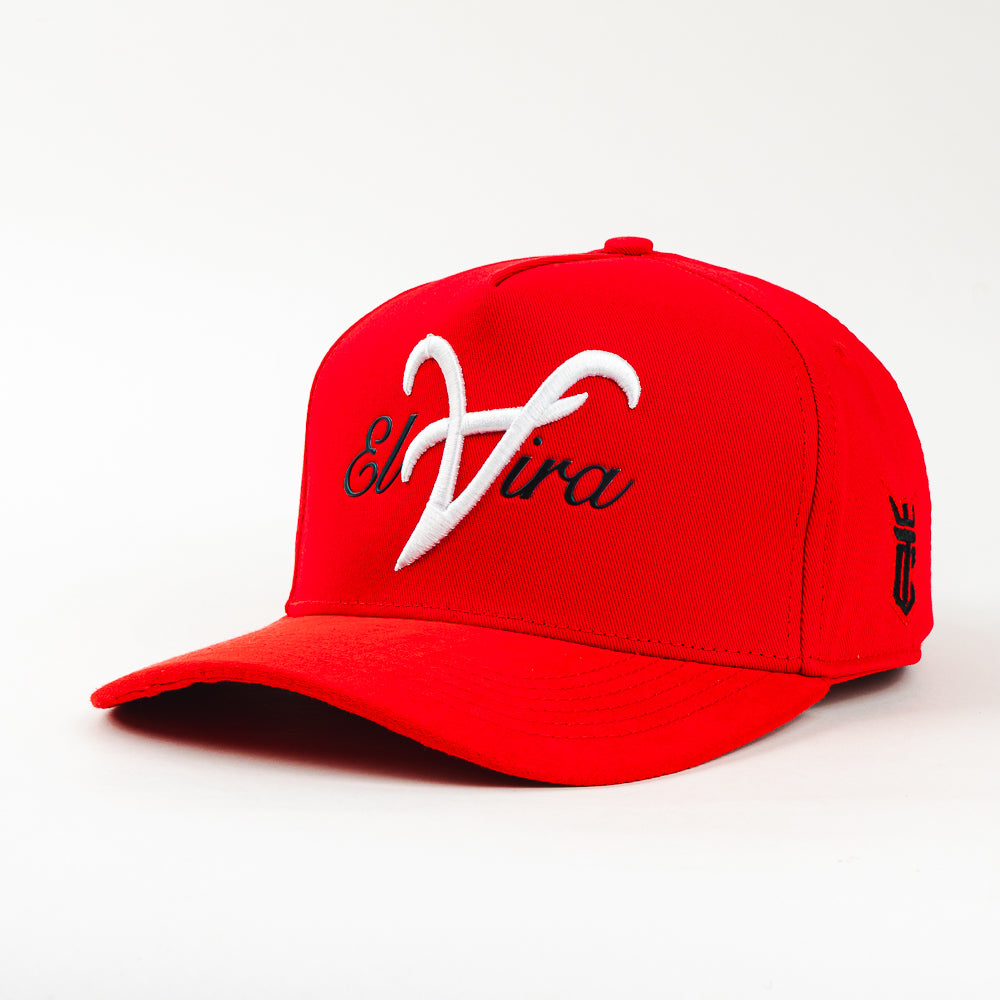 Gorra El Tiros Caps ELVIRA RED VISOR SUEDE de Tela | Snapback Visera Curva