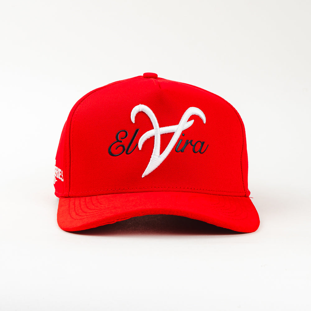 Gorra El Tiros Caps ELVIRA RED VISOR SUEDE de Tela | Snapback Visera Curva