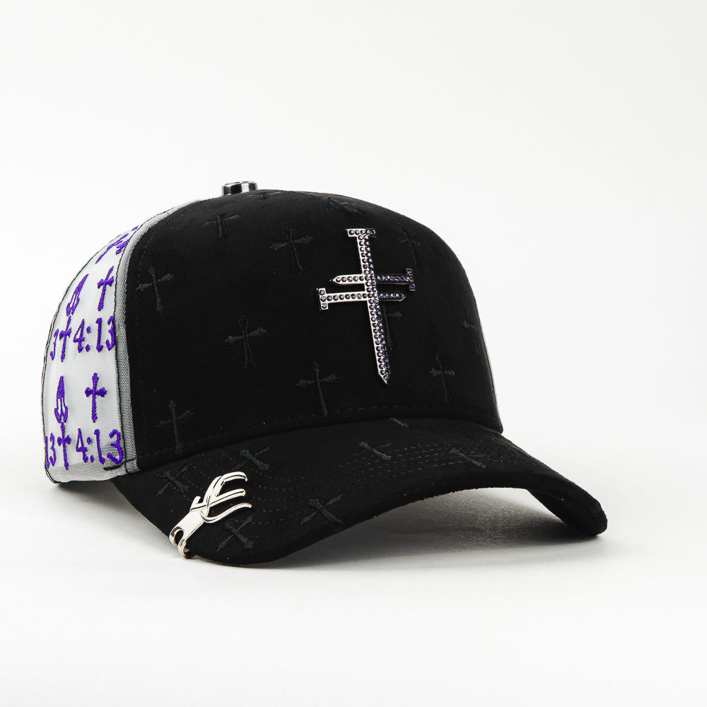 GORRA JC CAPS EXODO 4/13 CHROME CROSS PURPPLE