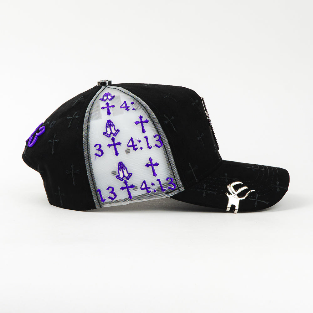 GORRA JC CAPS EXODO 4/13 CHROME CROSS PURPPLE