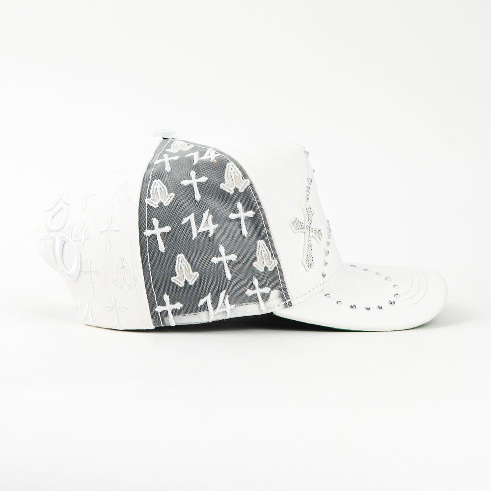 GORRA JC CAPS EXODO 14/14 WHITE CROSS CHROME
