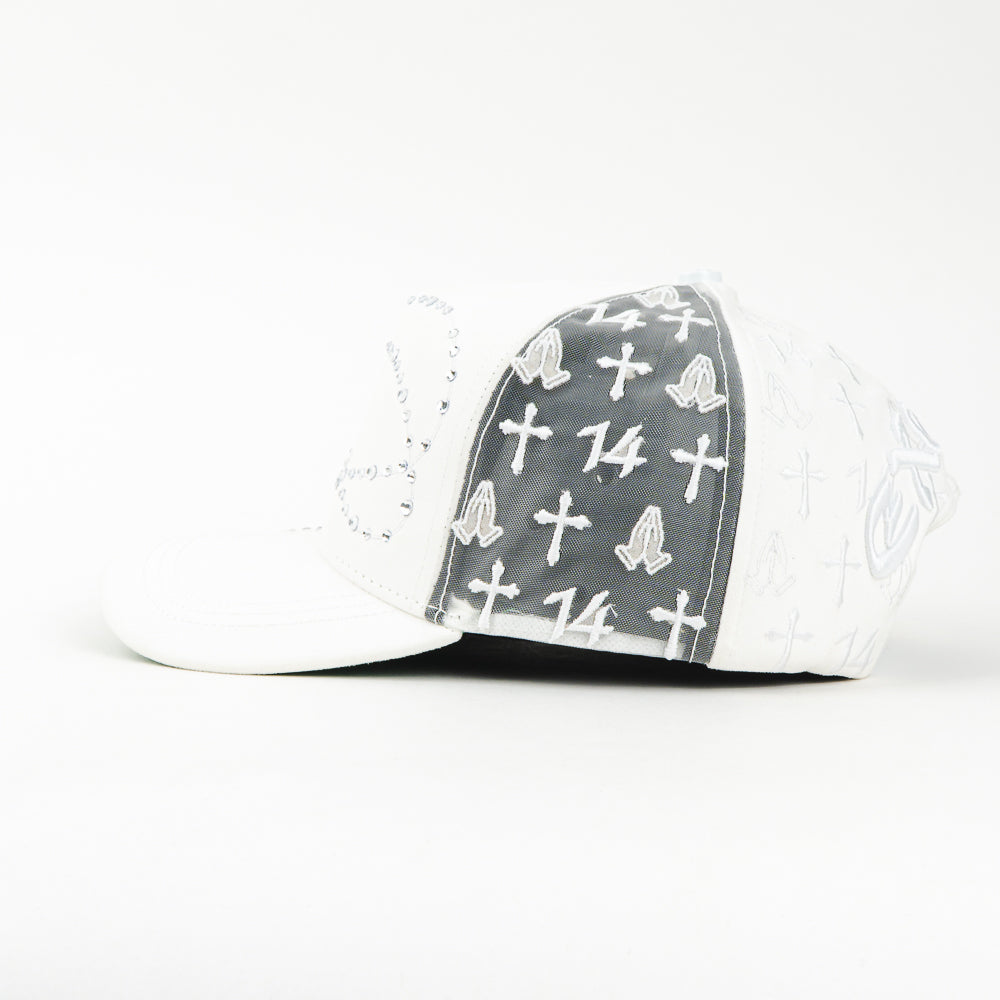 GORRA JC CAPS EXODO 14/14 WHITE CROSS CHROME