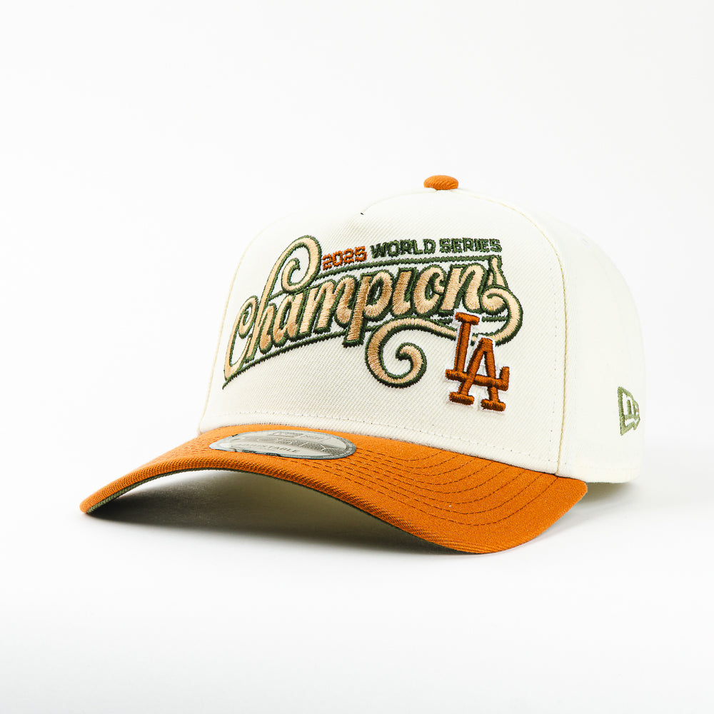 GORRA A FRAME NEW ERA DODGERS WORLD SERIES CHAMPION 2025 ORANGE/BEIGE