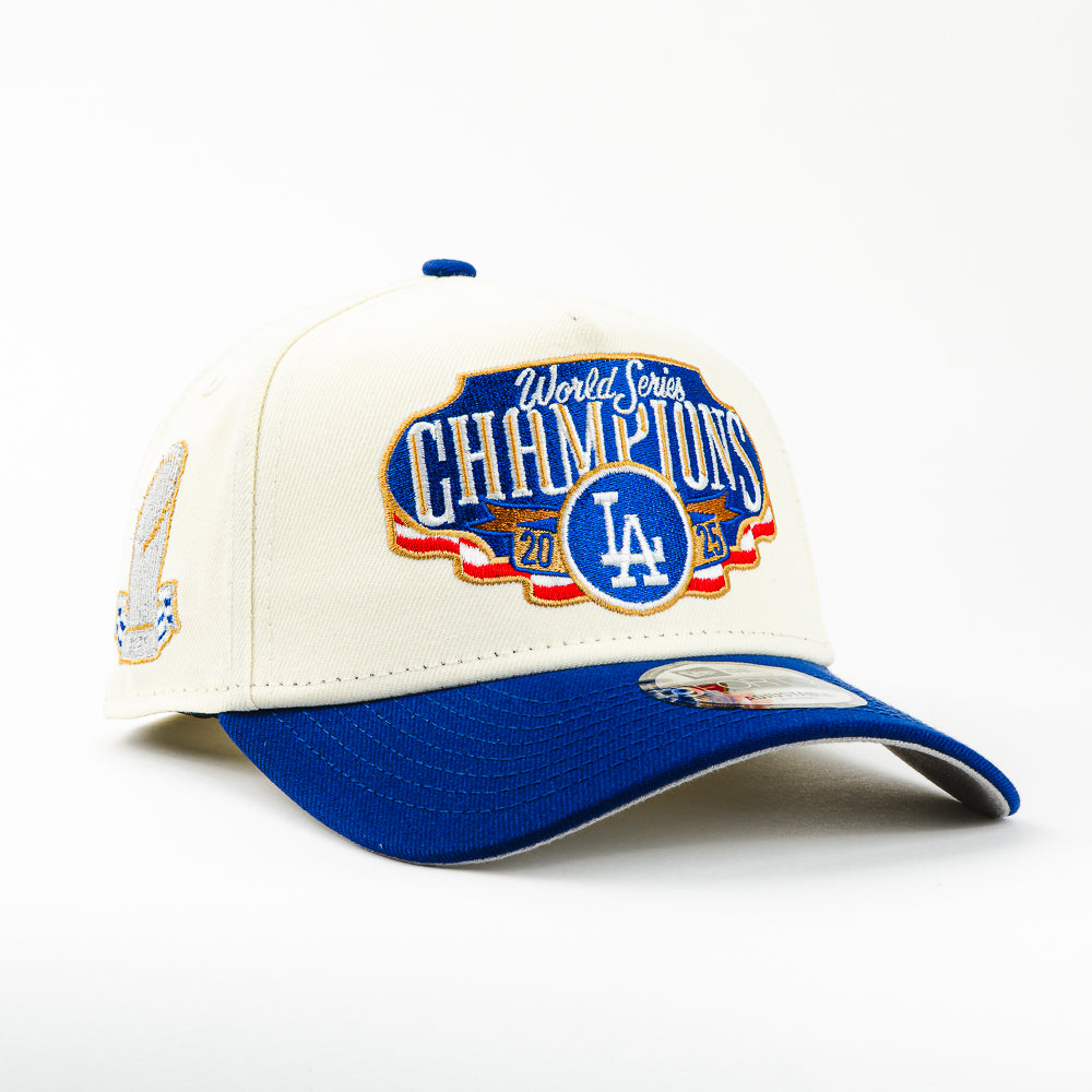 GORRA A FRAME NEW ERA DODGERS WORLD SERIES CHAMPION 2025 BEIGE/BLUE