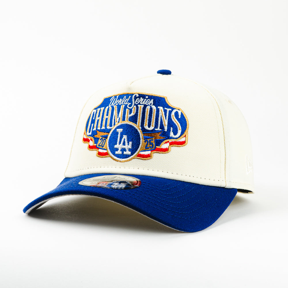 GORRA A FRAME NEW ERA DODGERS WORLD SERIES CHAMPION 2025 BEIGE/BLUE