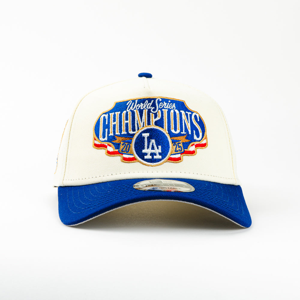 GORRA A FRAME NEW ERA DODGERS WORLD SERIES CHAMPION 2025 BEIGE/BLUE