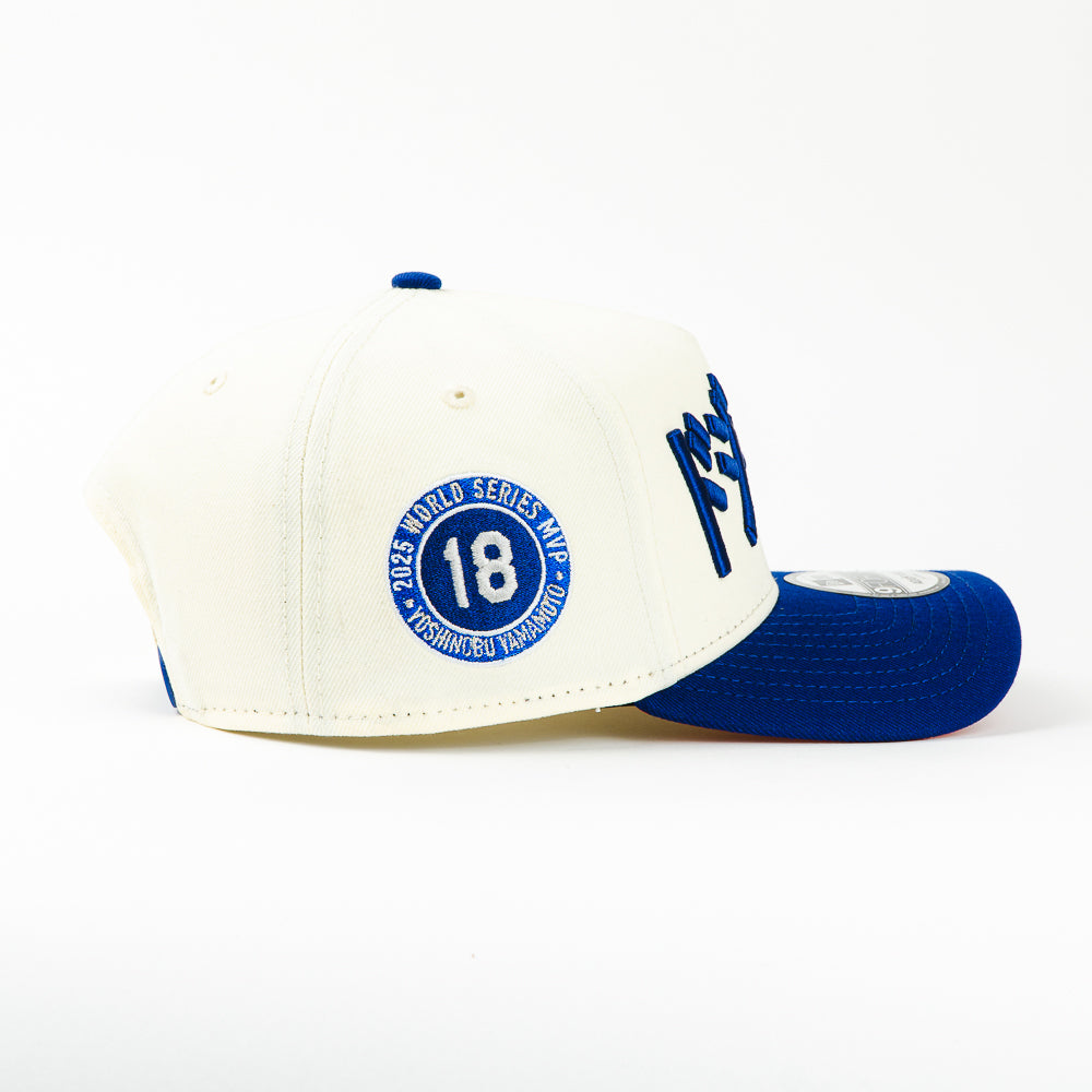 GORRA A FRAME NEW ERA YOSHUINOBI KANJI BEIGE BLUE