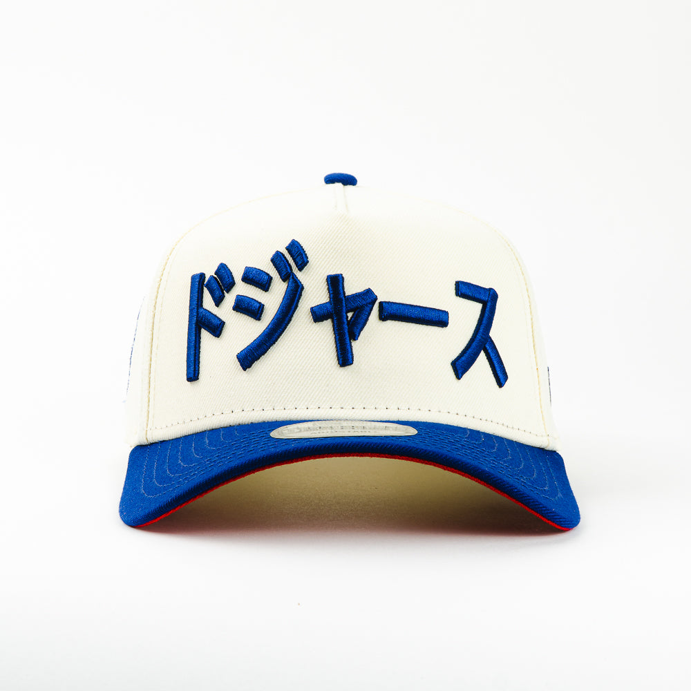 GORRA A FRAME NEW ERA YOSHUINOBI KANJI BEIGE BLUE