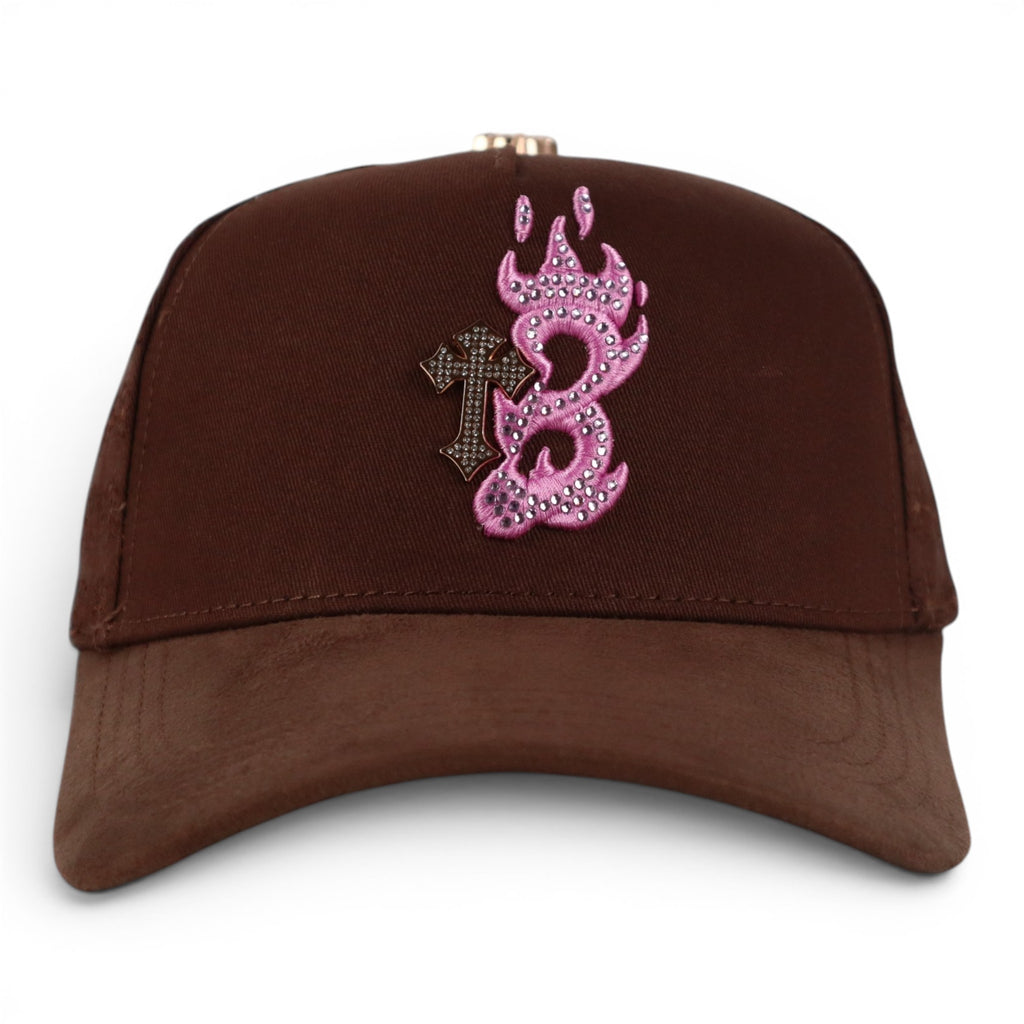 GORRA BARBAS HATS B CROSS PINK/BROWN
