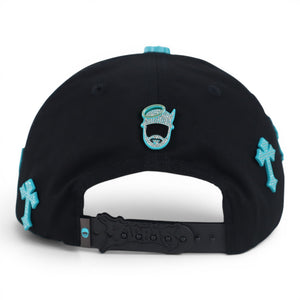 GORRA BARBAS HATS HEAVEN CYAN CROSSES BLACK