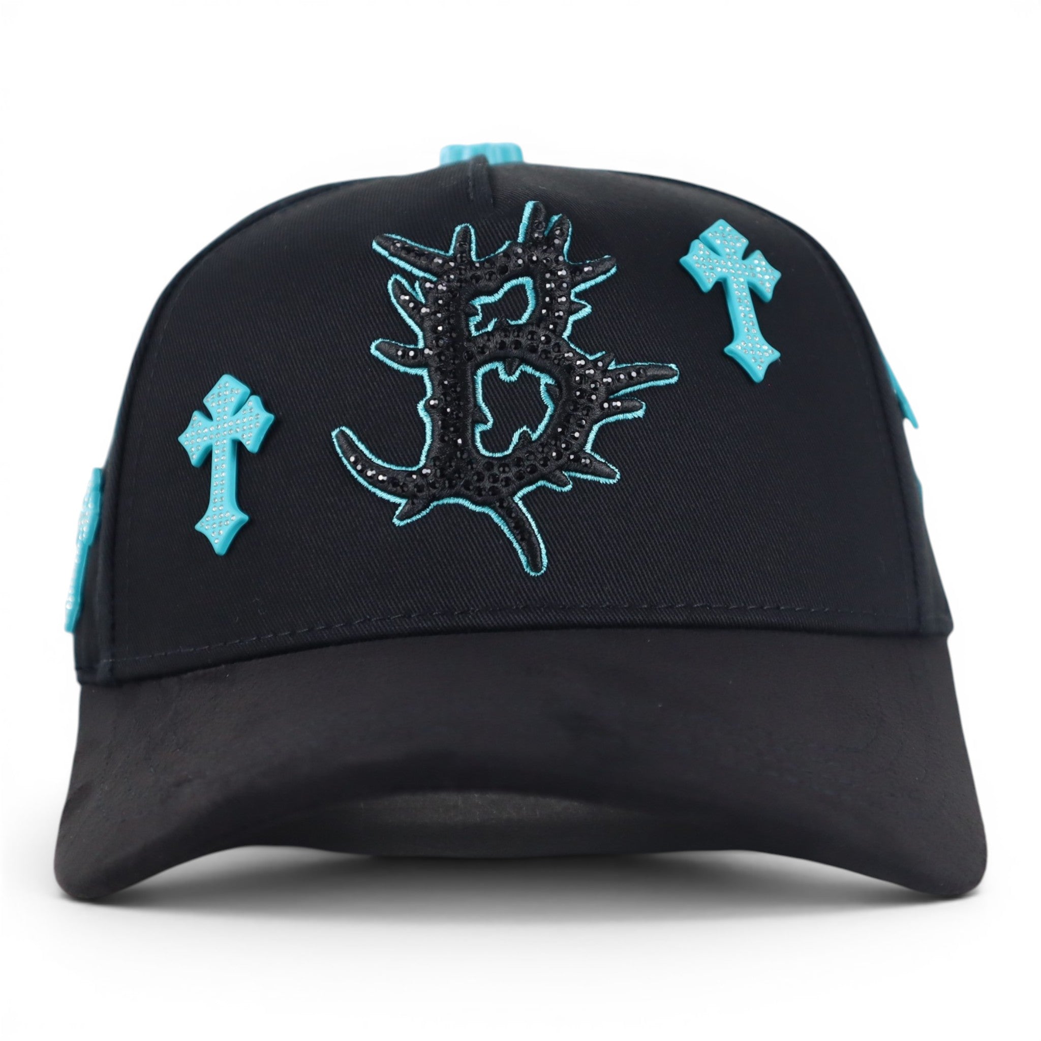 GORRA BARBAS HATS HEAVEN CYAN CROSSES BLACK
