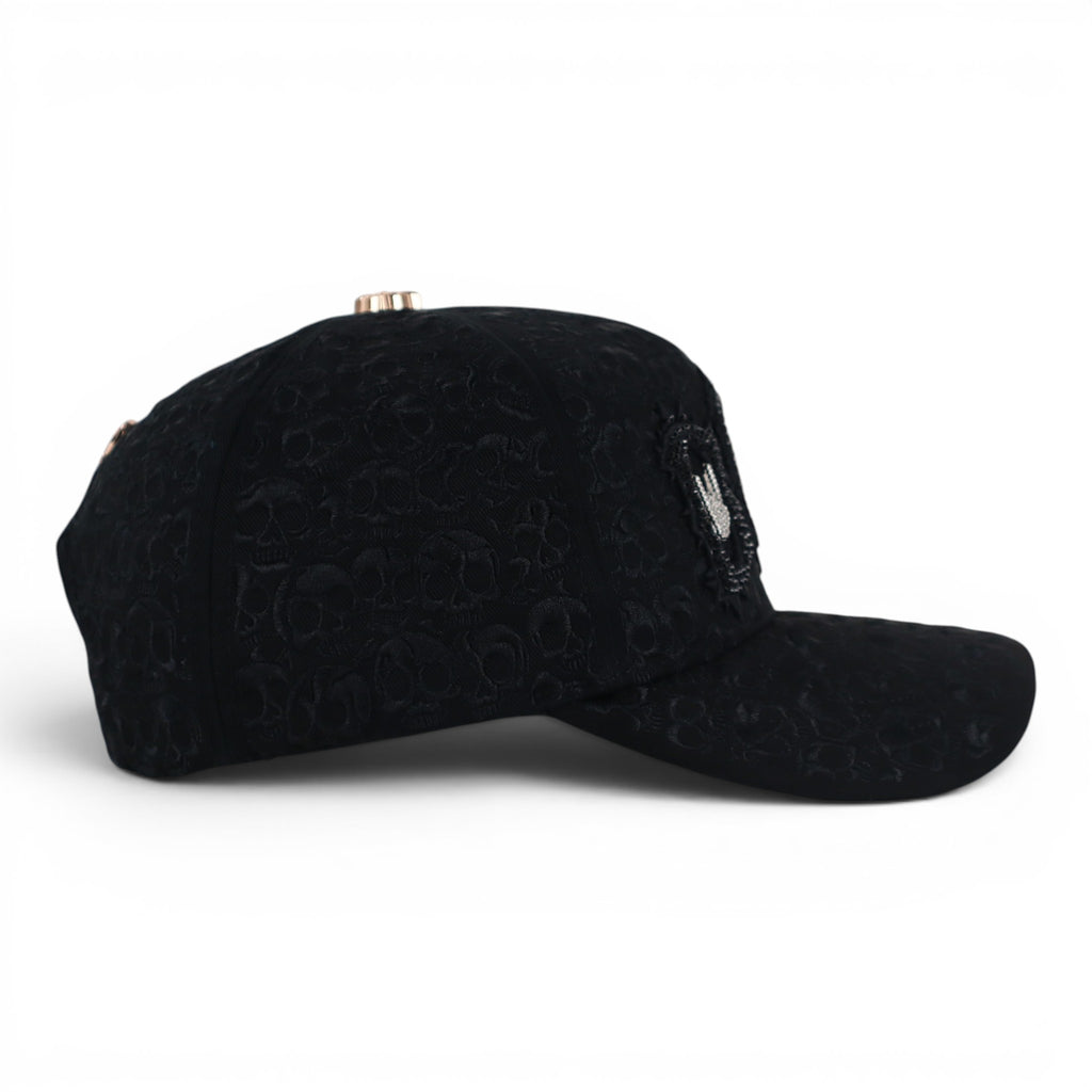 GORRA BARBAS HATS BBB HAND SKULL CRYSTALS BLACK