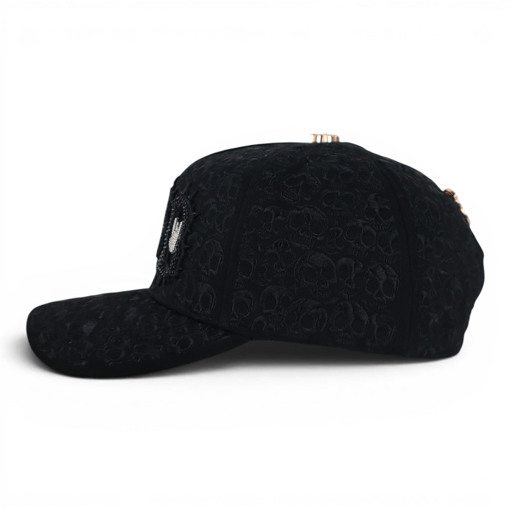 GORRA BARBAS HATS BBB HAND SKULL CRYSTALS BLACK