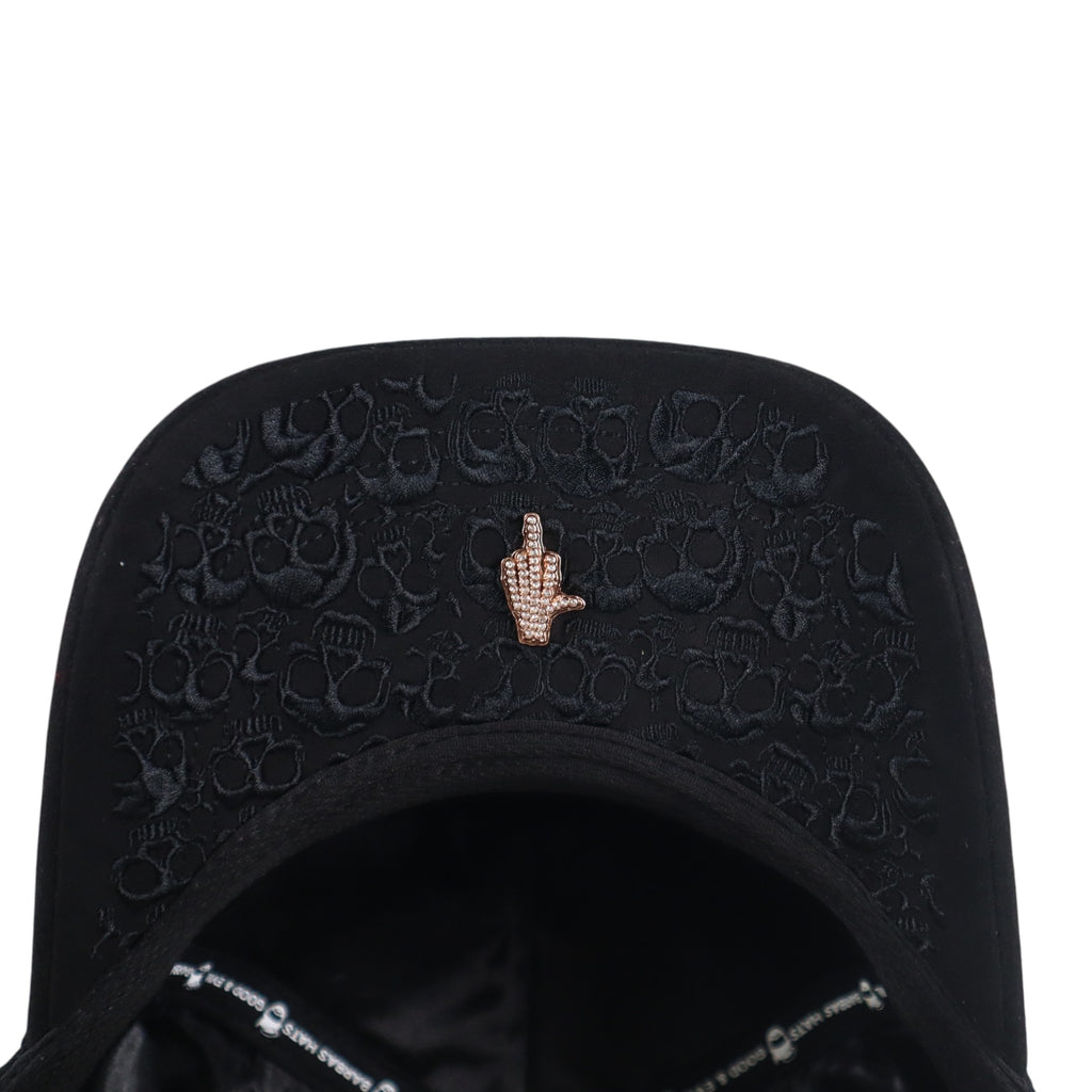 GORRA BARBAS HATS BBB HAND SKULL CRYSTALS BLACK