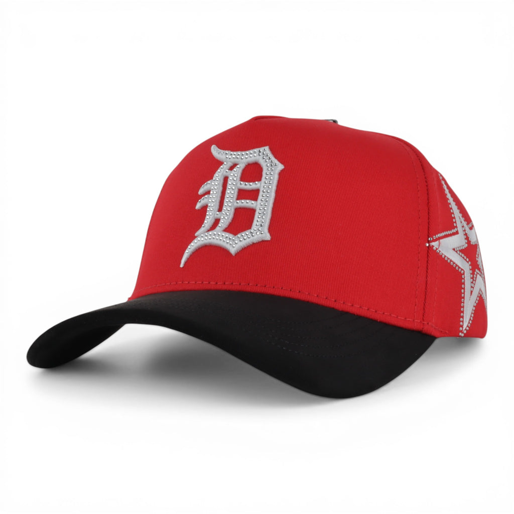 GORRA CAPS FANS DETROIT RED/BLACK VISOR SUEDE