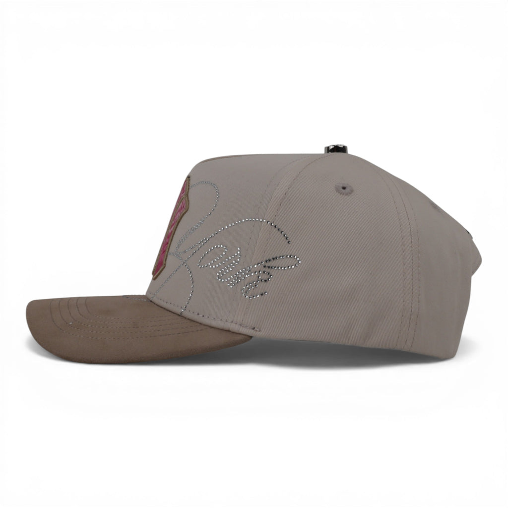GORRA NY CRYSTALS BEIGE PINK