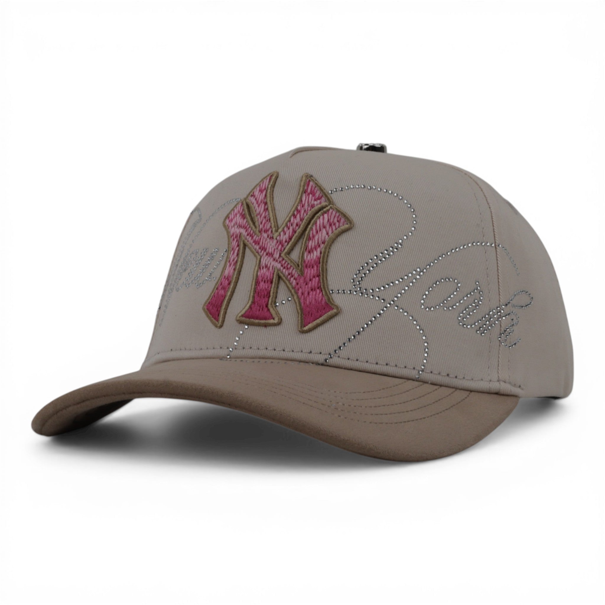 GORRA NY CRYSTALS BEIGE PINK