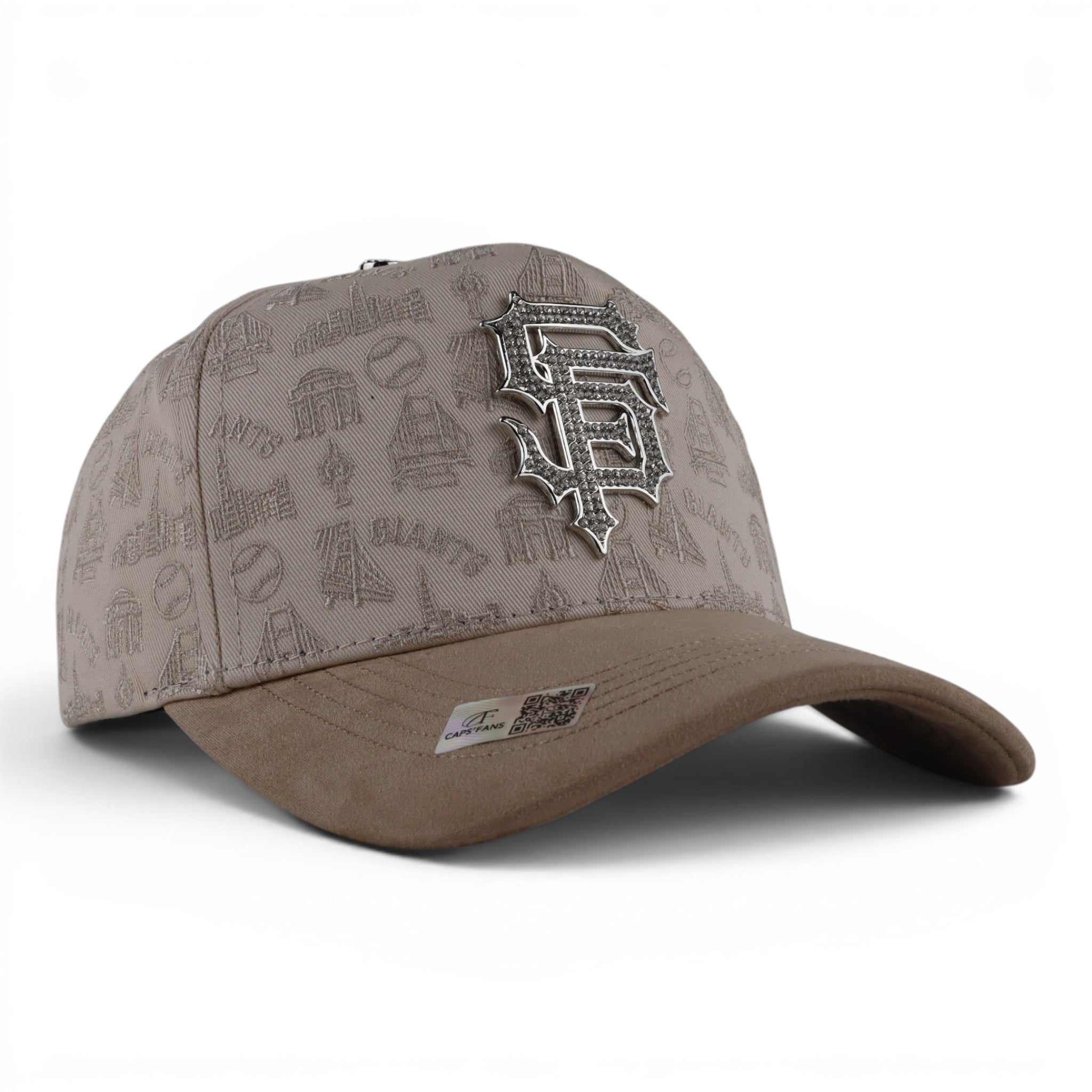 SAN FRANCISCO CRYSTALS VISOR SUEDE BEIGE