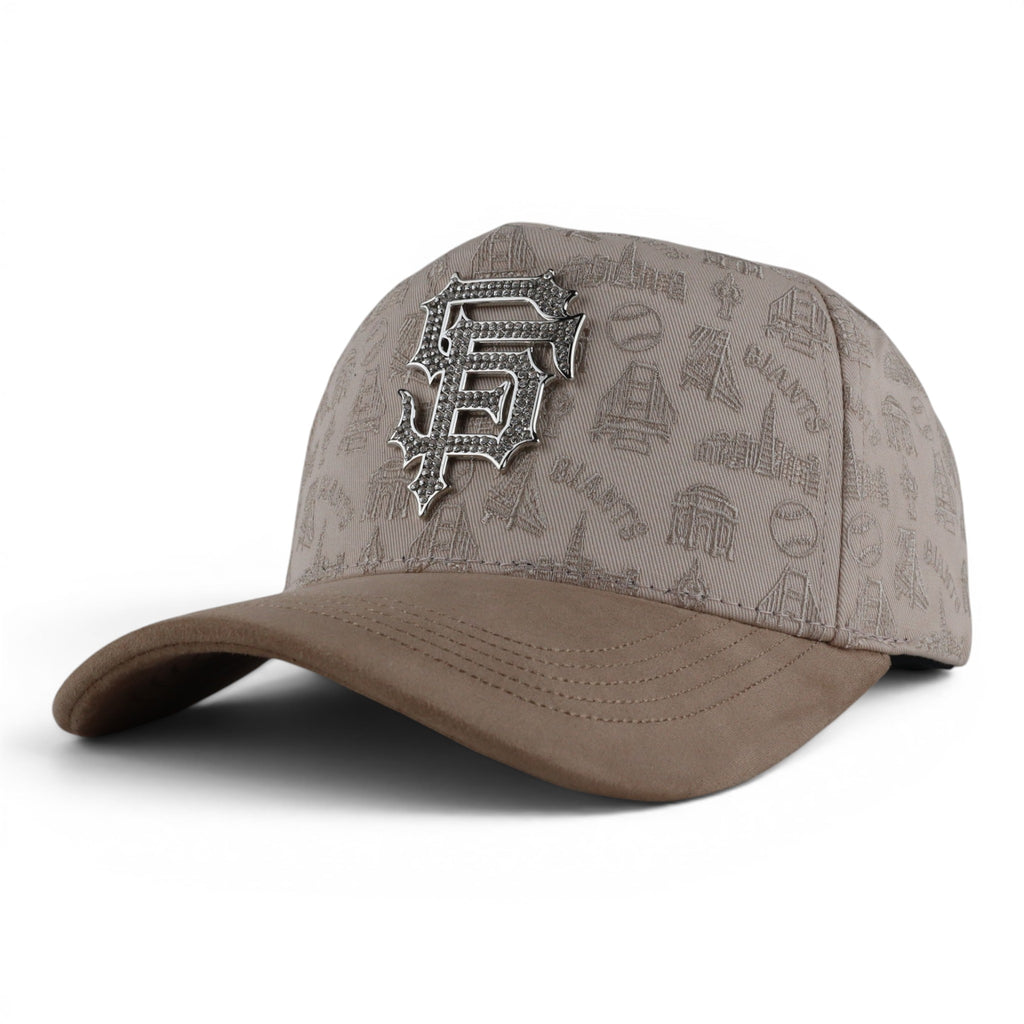 SAN FRANCISCO CRYSTALS VISOR SUEDE BEIGE
