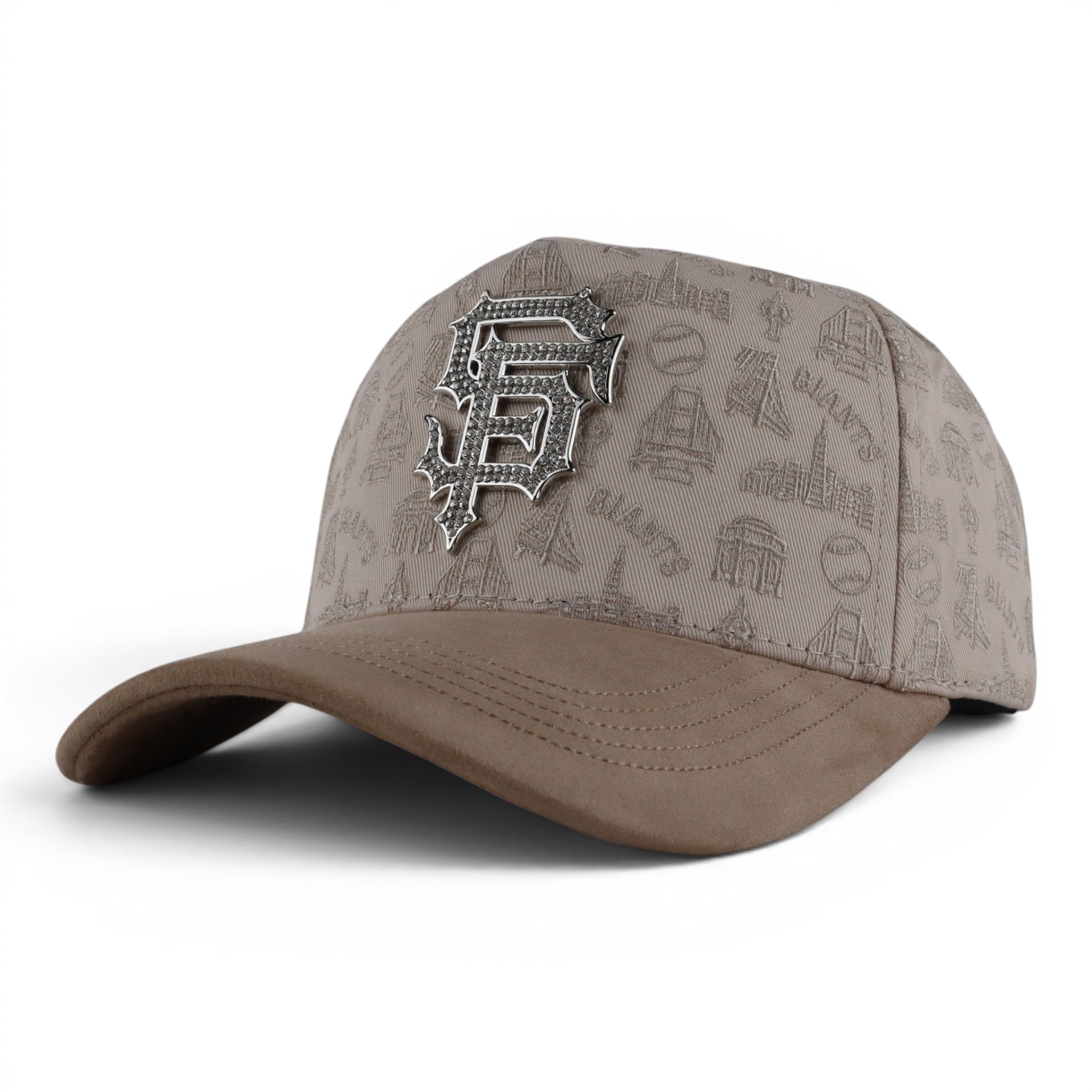 SAN FRANCISCO CRYSTALS VISOR SUEDE BEIGE