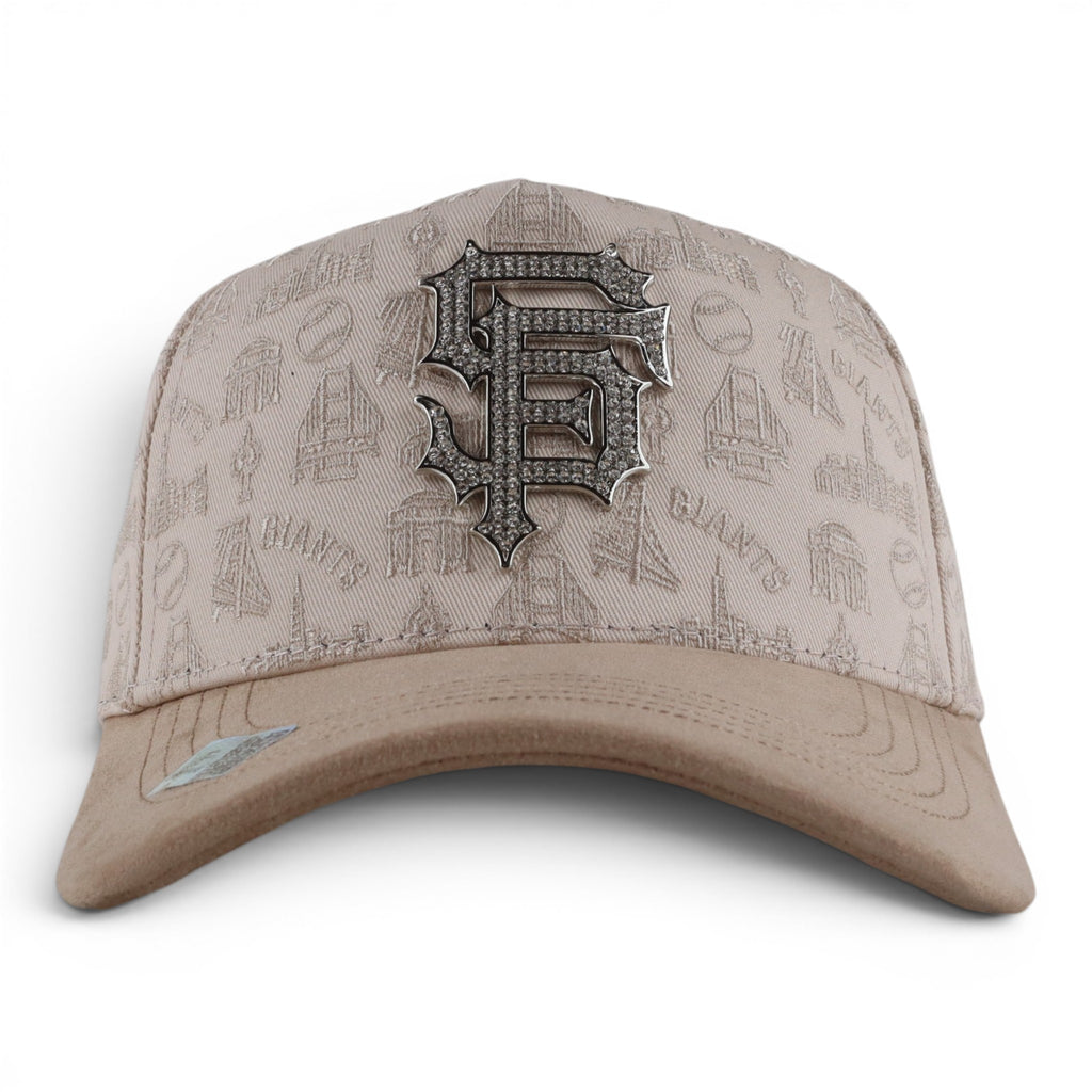 SAN FRANCISCO CRYSTALS VISOR SUEDE BEIGE