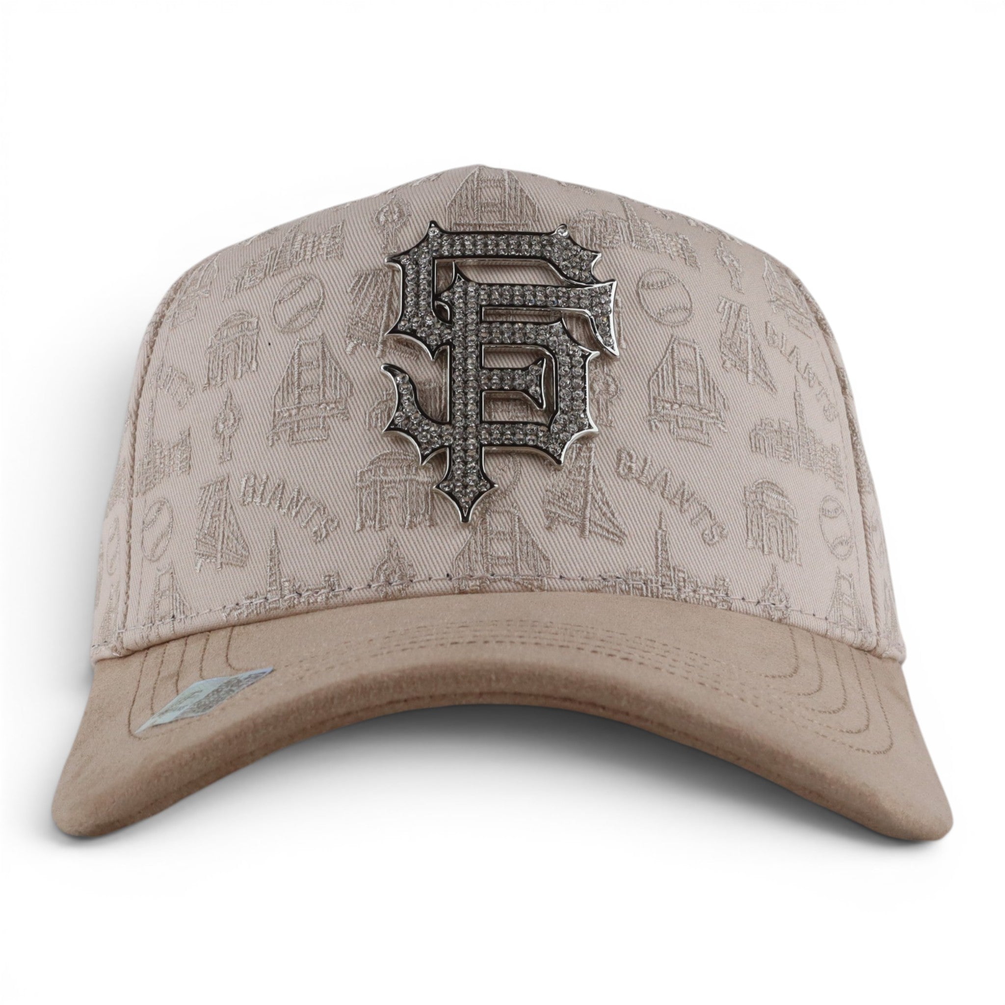 SAN FRANCISCO CRYSTALS VISOR SUEDE BEIGE