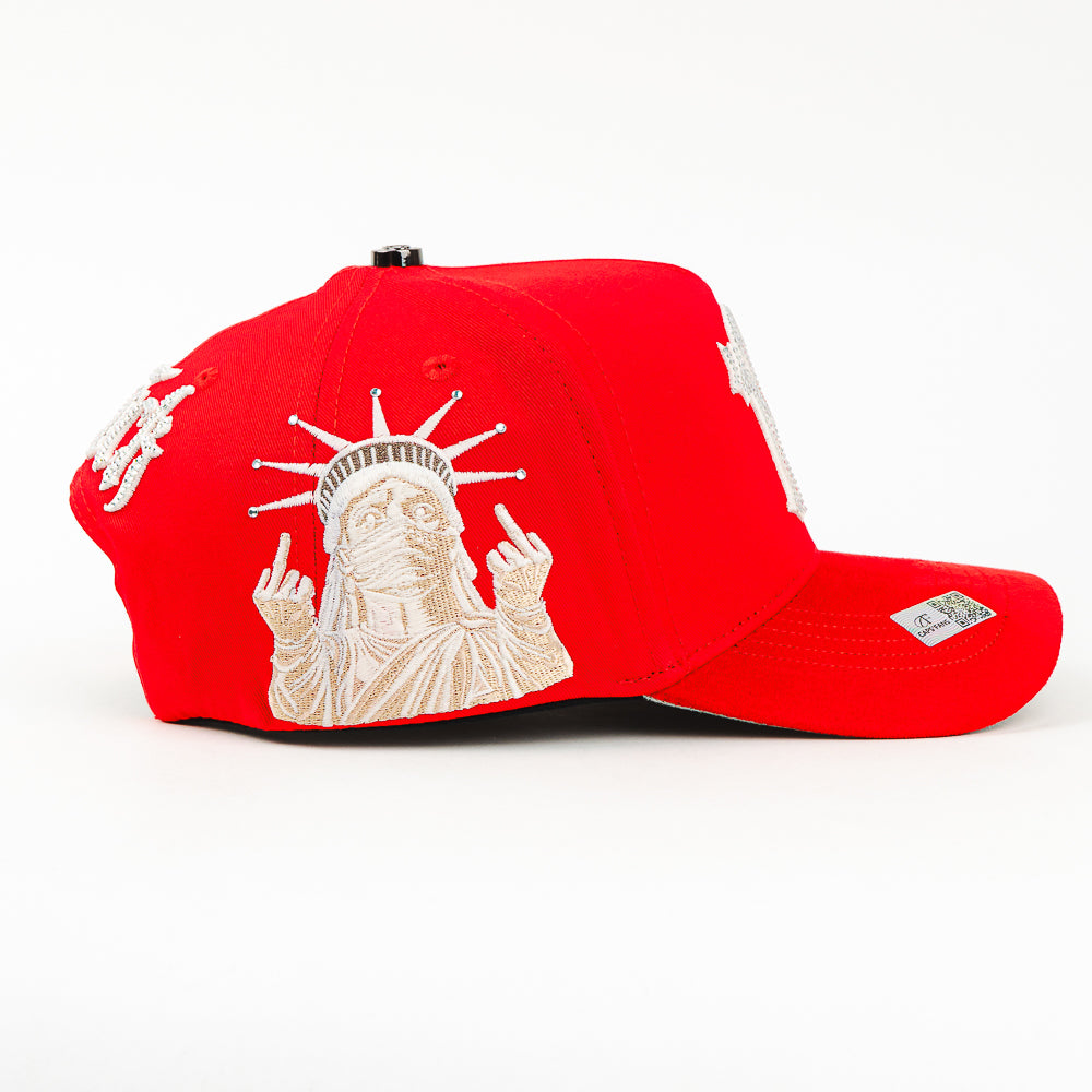 GORRA CAPS FANS NEW YORK CRISTALS RED