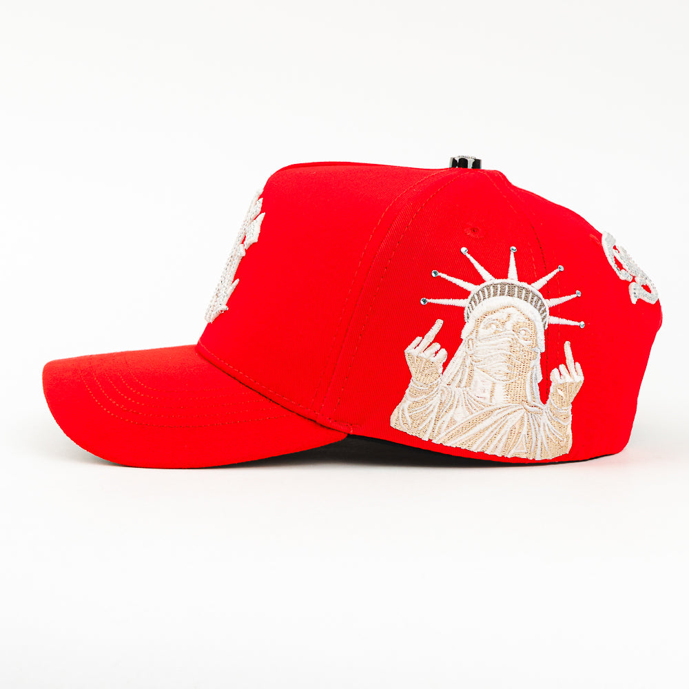 GORRA CAPS FANS NEW YORK CRISTALS RED