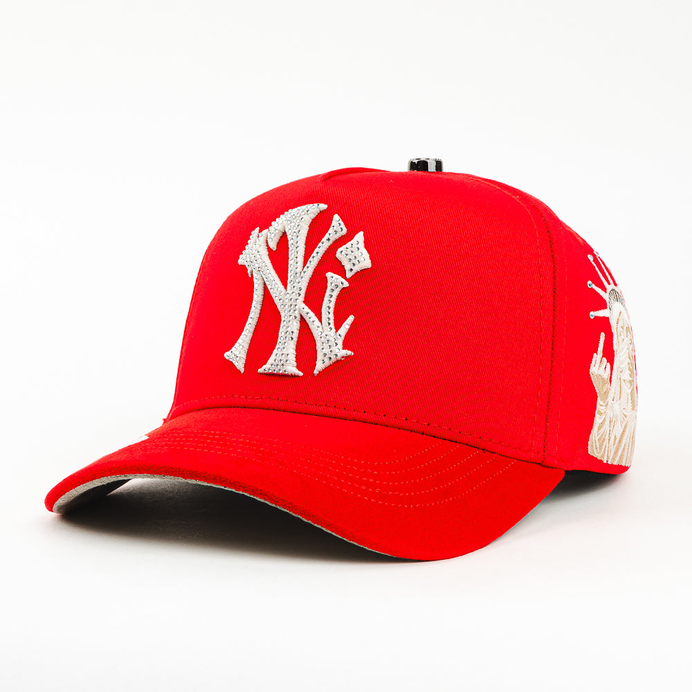 GORRA CAPS FANS NEW YORK CRISTALS RED