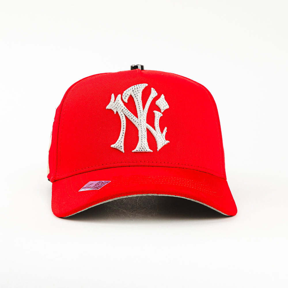 GORRA CAPS FANS NEW YORK CRISTALS RED