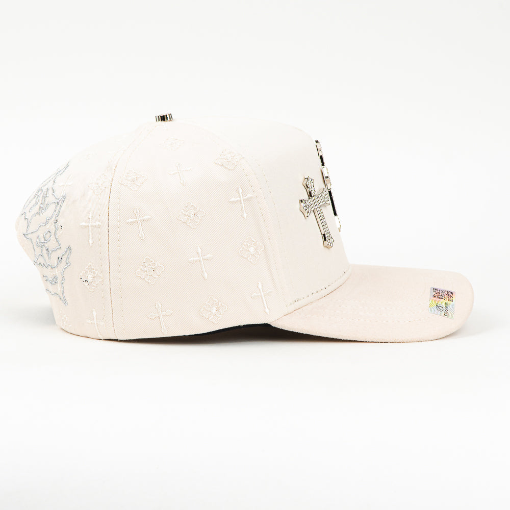 GORRA CAPS FANS CROSS CRYSTAL CHROME BEIGE
