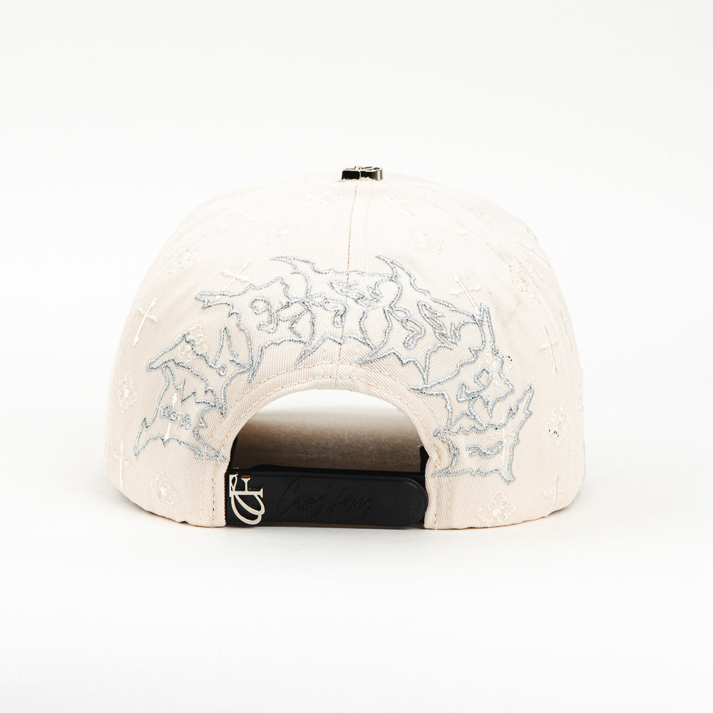 GORRA CAPS FANS CROSS CRYSTAL CHROME BEIGE