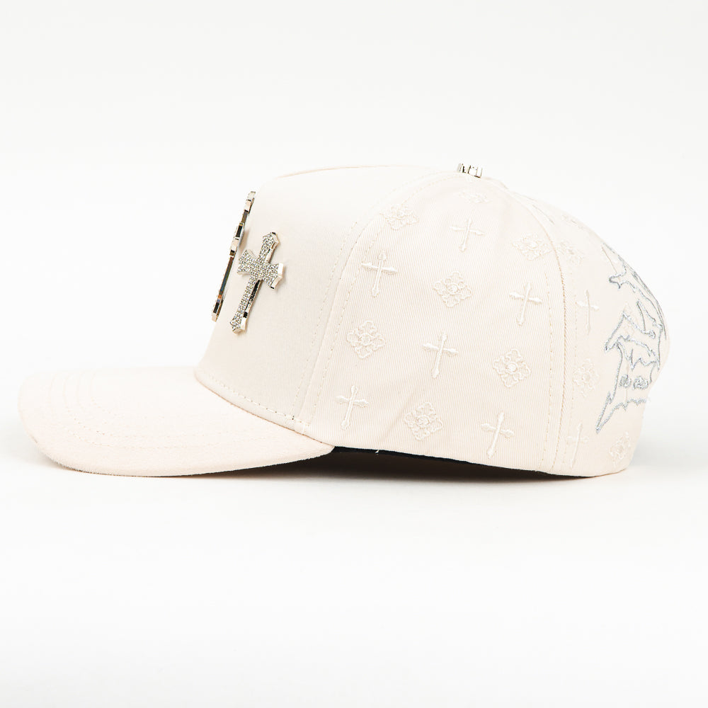 GORRA CAPS FANS CROSS CRYSTAL CHROME BEIGE