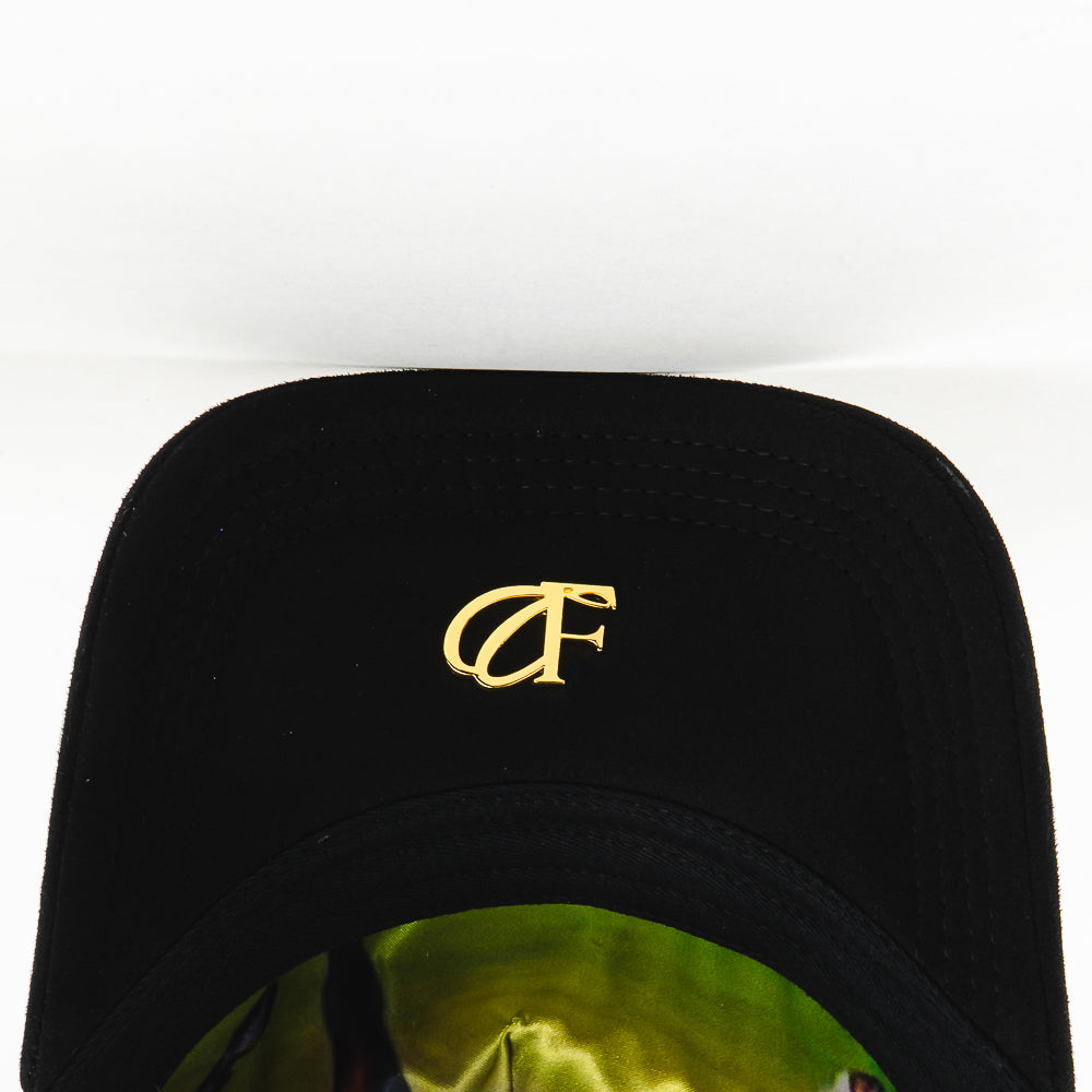 GORRA CAPS FANS HORSE GOLD BLACK VISOR SUEDE