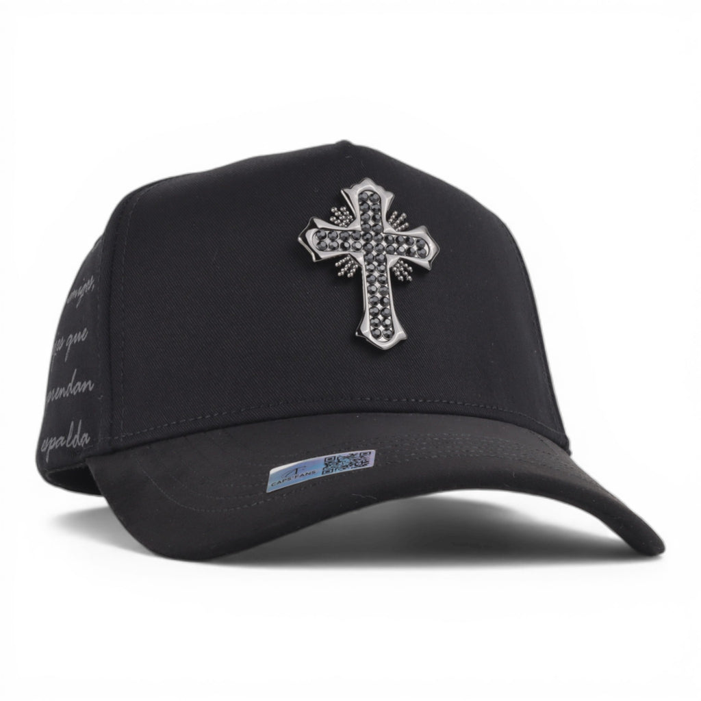 GORRA CAPS FANS CRUZ CRISTALES BLACK BLK