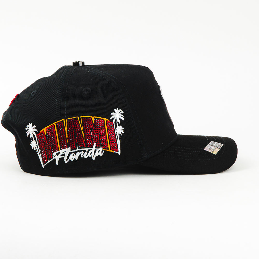 GORRA CAPS FANS MIAMI HEATS CHROME  BLACK