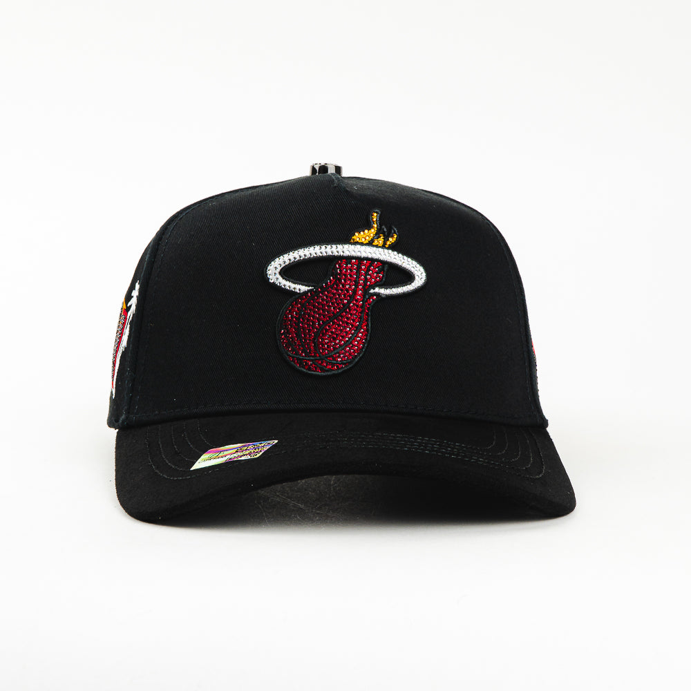 GORRA CAPS FANS MIAMI HEATS CHROME  BLACK